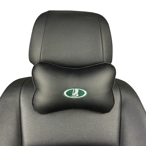 Подушки под шею Подушка под шею черная с вышивкой Lada (Зеленая)